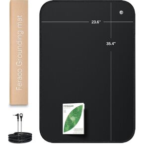 Feraco Grounding Mat for Bed, Large Earthing Pad for Sleep, 35.4" x 23.6" Grounding Mat, Anti-Tangle Wire Included