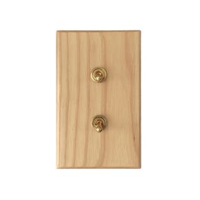 Old Fashioned Light Toggle Switch with Hand Made Ash Wood Wall Panel 15A 110V-250V AC Perfect for Unique Interior
