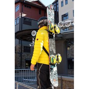 Mountain Goat Snowboard Tote Carrier Backpack Sling for Hands Free Hiking Backcountry Lightweight Ski Backpack Compact Shoulder Strap for Carrying Board Easily Transport Gear Adjustable for Adults and