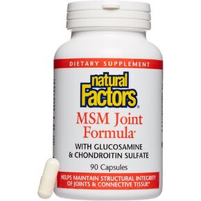 Natural Factors, Joint MSM Formula, Supports Healthy Joint, Muscle and Cartilage with Glucosamine and Chondroitin Sulfate, 90 capsules (90 servings)