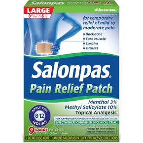 Salonpas Pain Relief Patches Large - 9 ct, Pack of 5