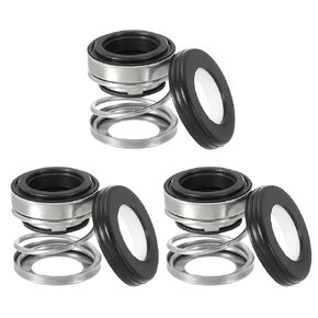 PATIKIL Mechanical Shaft Seal Replacement, 3 Pack 108-14 Ceramic Carbon Ring Sealing Shaft Spring Kit for Water Pump Oil Cylinder, Black Silver, 0.55" (14mm)