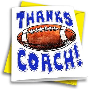 1-Pack Thanks ELITE Football Coach You're Awesome 1-Pack (5x7) Greeting Thank You Cards Set Perfect for Youth Sports Football Players, Teams, Coaches, Family and Fans - Your Coaches Will Love 'Em!