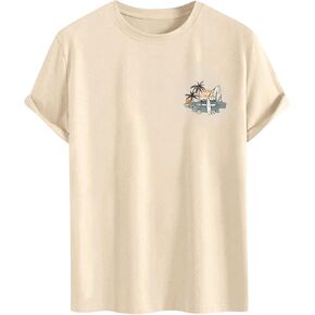 Men's Graphic Tees Floral Print Short Sleeve Crew Neck Vintage Tee Shirt Casual Summer Tee Tops