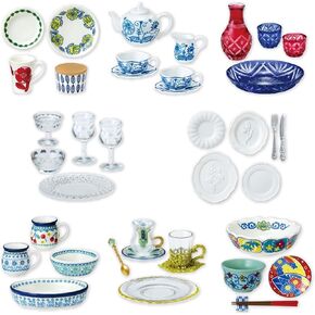 Rement Petit Sample Series Agogare Tableware Collection Box Product, 8 Types, 8 Pieces, Approx. H 3.5 x W 2.8 x D 1.6 inches (90 x 70 x 40 mm)