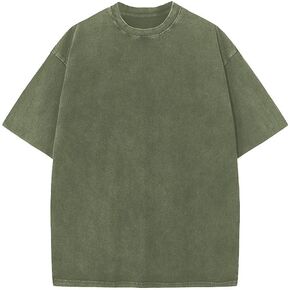 3 Pack Men Oversized T Shirts Cotton Tee Vintage Unisex Short Sleeves Casual Loose Wash Basic Streetwear Baggy Tops