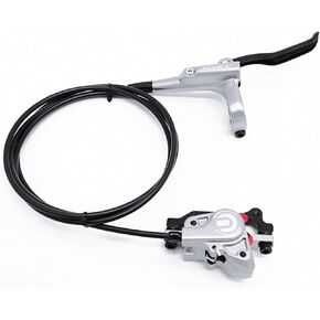 MTB Front Hydraulic Disc Brakes, Silver Aluminum Alloy Hydraulic Brakes for Mountain Bike Right Rear 1700mm Hydraulic Bicycle Brakes with is/PM Adapter Fit 160mm Rotor