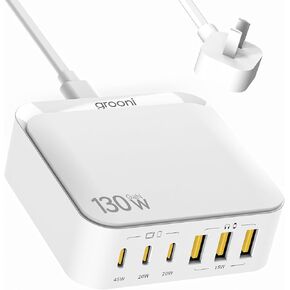 USB C Fast Charger Block, 160W 8 Port GaN Charging Station Hub Brick Power Strip, PD PPS 65W Laptop Adapter for Multiple Devices MacBook Pro/Air, iPad iPhone, Surface, Galaxy, 6ft Cord (Black)