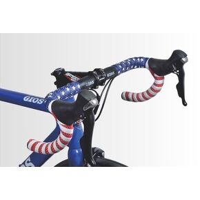 American Flag USA Bicycle Handlebar Tape - Red White & Blue PU Leather + EVA Bar Tape with Finishing Tape and End Plugs