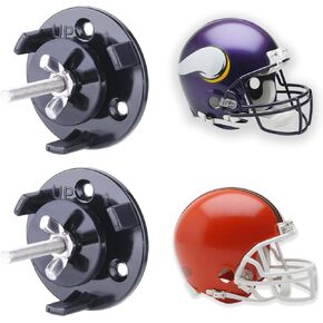 2 Pack Football Helmet Wall Mount Display Holder Hanger for Full or Mini Helmet, Floating Football Helmet Case Shelf Stand, Black