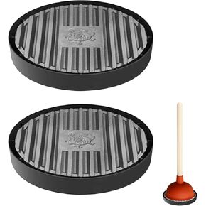 2 Pcs Toilet Plunger Holder, Plunger Mat Air Drying Mat for Toilet Plunger, Plunger Tray, Plunger Holder Catches Drips, Toilet Plunger Holder Only