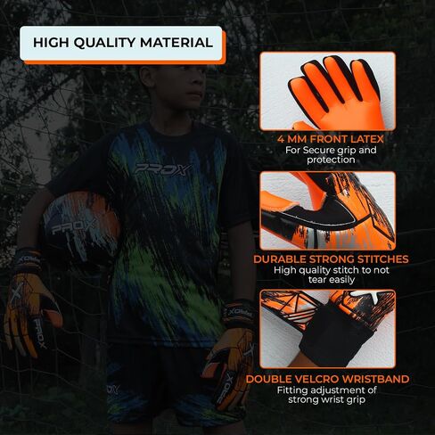 PRO X Soccer Goalie Gloves for Kids with Super Strong Grip, Match & Training Soccer Goalkeeper Gloves Kids, Youth Soccer Gloves, Goalie Gloves Adult in Saudi Arabia