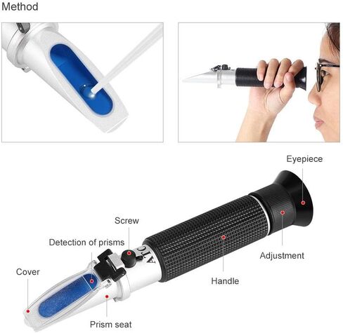 Handheld Wine Refractometer, Professional Alcohol 0-80% Test Refractometer Wine Tester Meter Measure Instrument for Distilled Beverage Rice Wine Maple Syrup Wine Brewing in Saudi Arabia