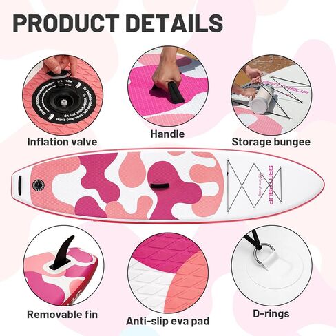 Inflatable Stand Up Paddle Board, Blow Up Paddle Board for Adults, 10ft Wide Stance Board, Sup Board with Sup Accessories, Non-Slip Deck, Adjustable Paddle, Travel Backpack in Saudi Arabia