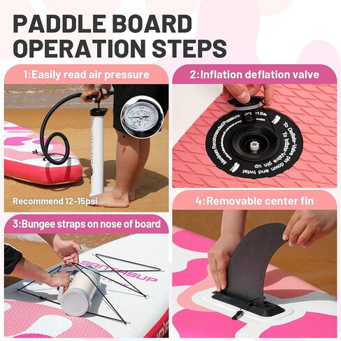 Inflatable Stand Up Paddle Board, Blow Up Paddle Board for Adults, 10ft Wide Stance Board, Sup Board with Sup Accessories, Non-Slip Deck, Adjustable Paddle, Travel Backpack in Saudi Arabia