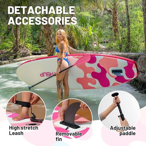 Inflatable Stand Up Paddle Board, Blow Up Paddle Board for Adults, 10ft Wide Stance Board, Sup Board with Sup Accessories, Non-Slip Deck, Adjustable Paddle, Travel Backpack in Saudi Arabia
