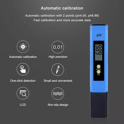 Digital pH Meter, PH Meter, 0.01pH High Accuracy Pen Type pH Tester for Hydroponics, Pocket Size with 0-14 PH Testing Range PH Tester, Drinking Water and Pool in Saudi Arabia