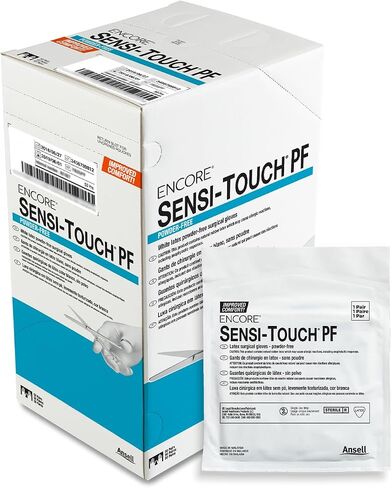 ENCORE Sensi-Touch PF Natural Latex Gloves, Powder-Free With Micro-Textured Finish - Size 7, Natural (Case) in Saudi Arabia