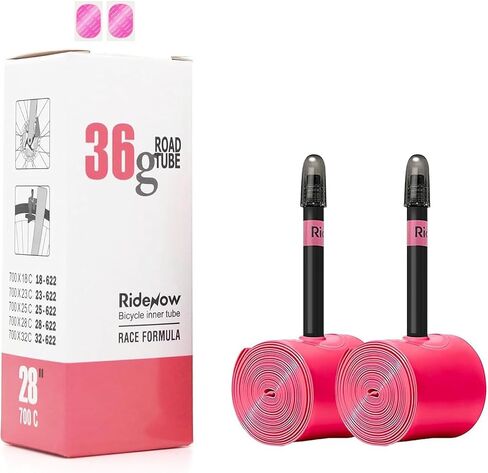 أنبوب داخلي للدراجة خفيف الوزن من RideNow 700 × 18-32 أنبوب طريق 45/65/85 مم صمام بريستا (عبوة من أنبوبين) in Saudi Arabia
