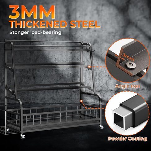 Upgraded XXL Dumbbell Rack Weight Stand - Bonvork Adjustable Weight Rack for Dumbbells, Home Gym Storage Rack With 3MM Thickened Angle Iron for Balls,Yoga Mat, Workout Equipment Organizer With Wheels in Saudi Arabia