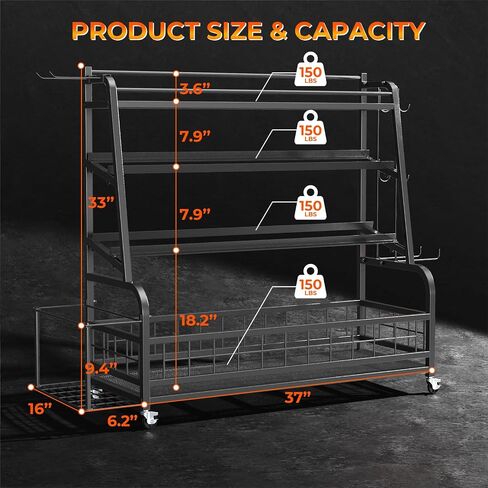 Upgraded XXL Dumbbell Rack Weight Stand - Bonvork Adjustable Weight Rack for Dumbbells, Home Gym Storage Rack With 3MM Thickened Angle Iron for Balls,Yoga Mat, Workout Equipment Organizer With Wheels in Saudi Arabia