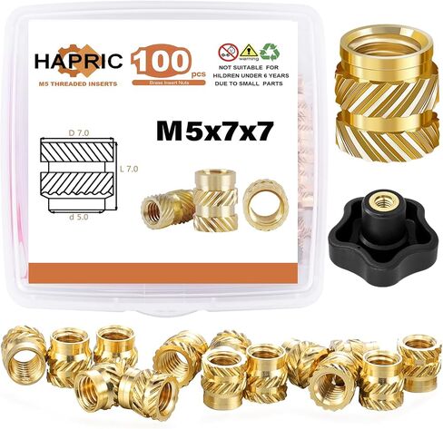 200 Pcs M3 Threaded Inserts for Plastic, M3 Heat Set Insert Brass Metric Knurled Nuts Assortment Kit for 3D Printing in Saudi Arabia