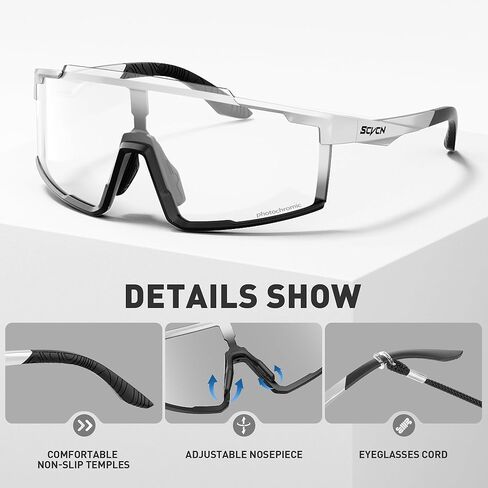 نظارات شمسية رياضية لركوب الدراجات فوتوكروميك للرجال والنساء نظارات MTB الجبلية للحماية من الأشعة فوق البنفسجية أثناء القيادة والجري in Kuwait