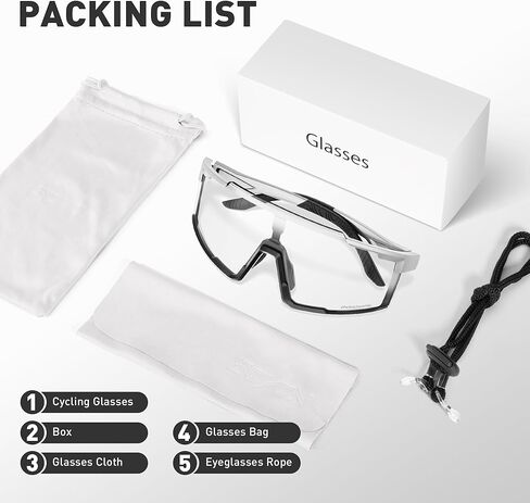 نظارات شمسية رياضية لركوب الدراجات فوتوكروميك للرجال والنساء نظارات MTB الجبلية للحماية من الأشعة فوق البنفسجية أثناء القيادة والجري in Kuwait