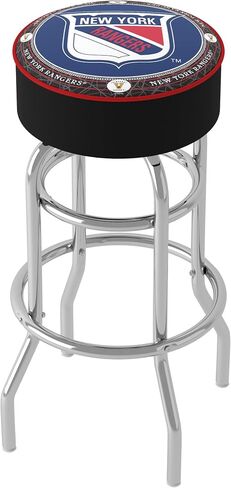 Trademark Global Bar Stool - New York Rangers Throwback Stool with Foam Padded Seat - Swivel Chair for Game Room, Garage, or Home Bar in Saudi Arabia