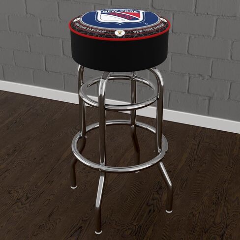 Trademark Global Bar Stool - New York Rangers Throwback Stool with Foam Padded Seat - Swivel Chair for Game Room, Garage, or Home Bar in Saudi Arabia