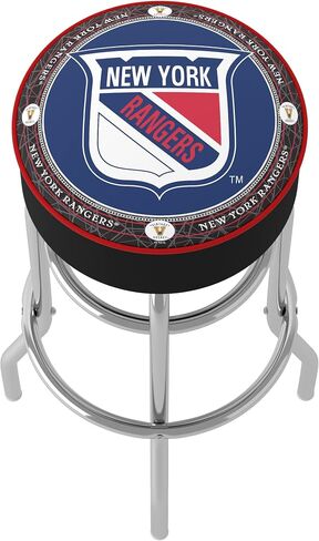 Trademark Global Bar Stool - New York Rangers Throwback Stool with Foam Padded Seat - Swivel Chair for Game Room, Garage, or Home Bar in Saudi Arabia