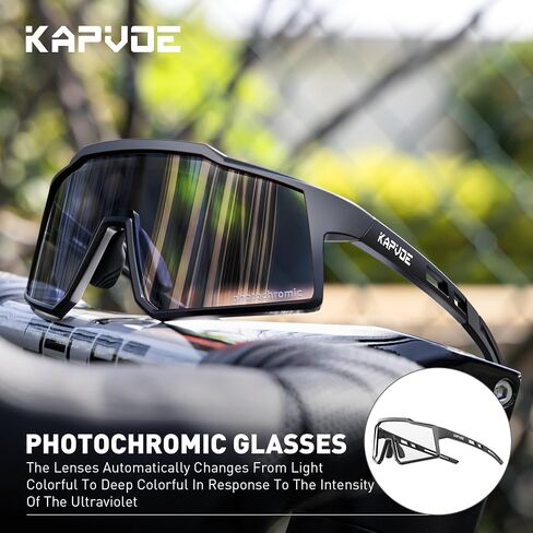 نظارات شمسية للأطفال من KAPVOE نظارات شمسية شبابية فوتوكروميك لعمر 6-14 بنين بنات UV400 نظارات رياضية لركوب الدراجات اللينة in Saudi Arabia
