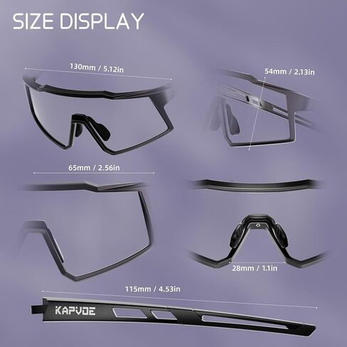 نظارات شمسية للأطفال من KAPVOE نظارات شمسية شبابية فوتوكروميك لعمر 6-14 بنين بنات UV400 نظارات رياضية لركوب الدراجات اللينة in Saudi Arabia