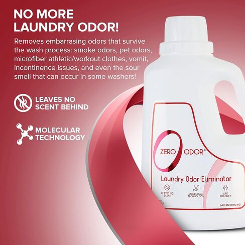 Zero Odor – Laundry Odor Eliminator - Permanently Eliminate laundry Odor – Patented Molecular Technology Best For Clothes, Towels & Linens, Shoes, Bags, Etc. - Smell Great Again, 16oz in Saudi Arabia