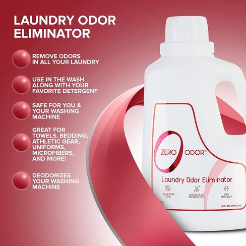 Zero Odor – Laundry Odor Eliminator - Permanently Eliminate laundry Odor – Patented Molecular Technology Best For Clothes, Towels & Linens, Shoes, Bags, Etc. - Smell Great Again, 16oz in Saudi Arabia