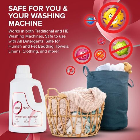Zero Odor – Laundry Odor Eliminator - Permanently Eliminate laundry Odor – Patented Molecular Technology Best For Clothes, Towels & Linens, Shoes, Bags, Etc. - Smell Great Again, 16oz in Saudi Arabia
