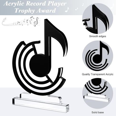 Acrylic Music Appreciation Trophy Award Eighth Note Musical Competition Prize Gift for Musician Teacher Student Music Studio Club in Saudi Arabia