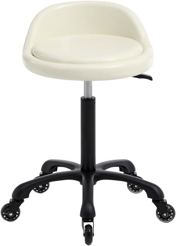 Rolling Salon Stool Chair with Back Support Hydaulic Height Adjustable on Swivel Wheels Heavy Duty for Hair Cutting Esthetician Tatto Beauty Spa Bar Lab Clinic Kitchen Office Home (Dark Gray) in Saudi Arabia