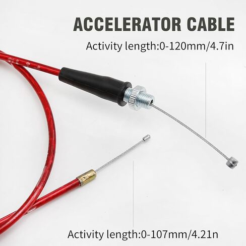 UOIENRT 50 inch Mini Bicycle Throttle Cable Replacement for MB165 196cc 5.5hp MB200 200cc 6.5hp (Black) in Saudi Arabia