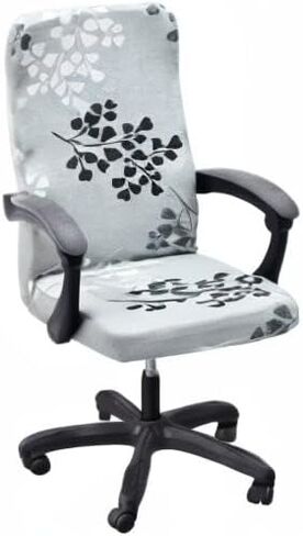 KRFOONN Office Chair Covers Stretch Computer Chair Slipcover Printed Removable Boss Chair Seat Cushion Protectors with Zipper for Armrest Chair Universal Rotating Chair (L, 04) in Kuwait
