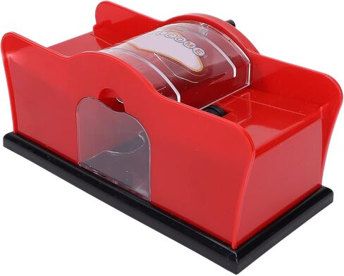 Agatige دليل خلط البطاقات، دليل خلط بطاقات البوكر 1 ‑ 2 مع ذراع يدوي، أداة خلط بطاقات لعب البوكر اليدوية لبطاقة الكازينو UNO، ألعاب البوكر (أحمر) in Kuwait