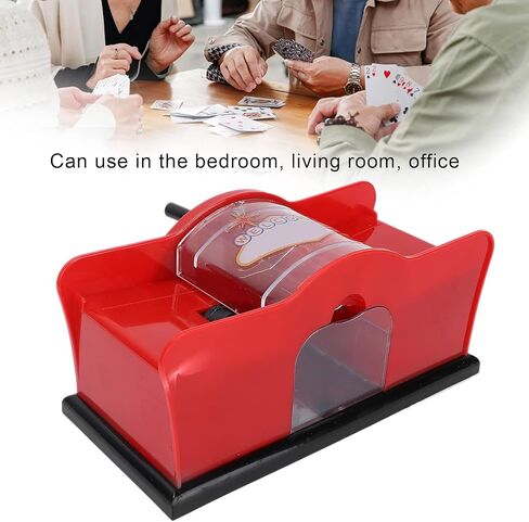 Agatige دليل خلط البطاقات، دليل خلط بطاقات البوكر 1 ‑ 2 مع ذراع يدوي، أداة خلط بطاقات لعب البوكر اليدوية لبطاقة الكازينو UNO، ألعاب البوكر (أحمر) in Kuwait