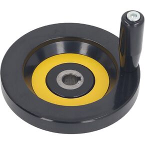 Table Saw Handwheel, Hand Wheel with Revolving Handle for Milling Machine Lathes Grinders, Round Handwheel for Mill Drillpress Crank Lathe, 14mm Center Hole 125mm Outer Diameter