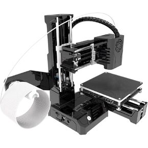 FDM Mini 3D Printer, 3D Printer for Beginners, High Printing Accuracy Uniform Heating Printing Volume 4x4x4in Mini 3D Printer 100‑240V (US Plug)