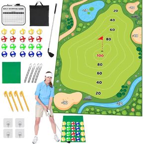 Golf Chipping Game, Kids Golf Set for 3 4 5 6 7 Years Old Boys Girls, Upgrade Indoor Velcro Golf Chipping, Family Fun Backyard Golf Practice Set Gifts for Birthdays & Holidays
