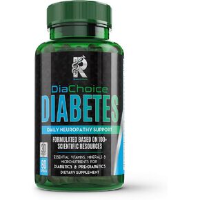 DiaChoice Neuropathy Support with Alpha Lipoic Acid 600 mg, to Fortify Nerve Health & Support Healthy Nerve Function, ALA, Co Q10, Magnesium, Zinc, Vitamins B12, B9, B6, B3, B2, B1, D, C, E & 5 more