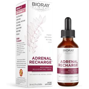 BIORAY Clinical Adrenal Recharge - 2 fl oz - Restoring & Rejuvenating Alcohol Tincture - Non-GMO, Vegan, Gluten Free