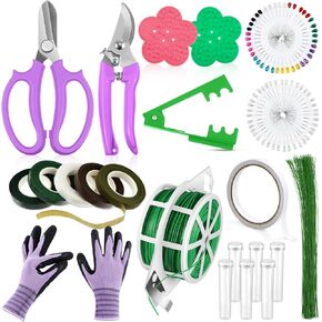 Floral Rose Toolkit Include Rose Thorn Remover Tool Tree Pruner Hand Tool Cordless Trimmer Floral Gloves 22 Gauge Paddle Wire 26 Gauge Stem Wire Pearl Corsage Pin Pruning Shears Scissors Kit