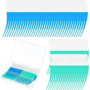 Soft Silicone Interdental Brush, 84PCS Disposable Toothpicks Portable Gum Soft Picks Tooth Flossing Brush Dental Floss Picks with Storage Box for Cleaning Teeth Health Oral Care