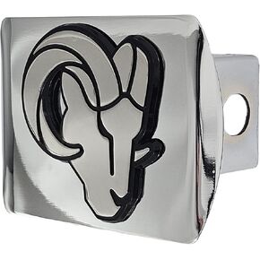Los Angeles Rams NFL Chrome Metal Hitch Cover with 3D Grey Team Logo by FANMATS - Unique Team Logo Molded Design – Easy Installation on Truck, SUV, Car - Ideal Gift for Die Hard Football Fan